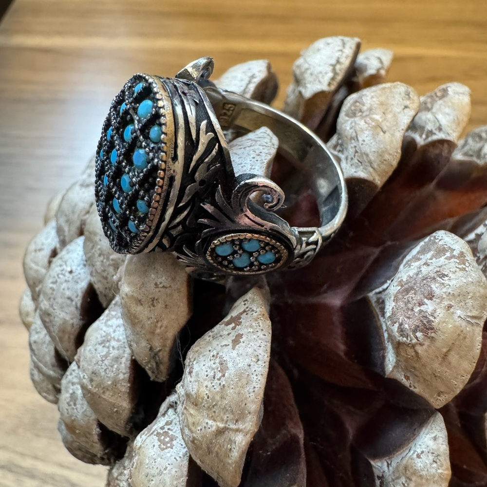 Turquoise and Silver Women's Ring